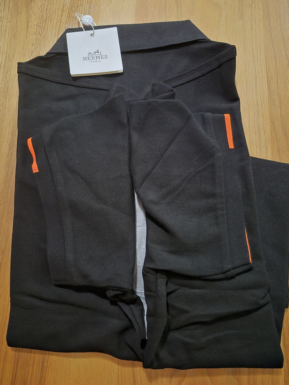 Hermes Black Polo with Orange Accent H - Picture 6 of 6